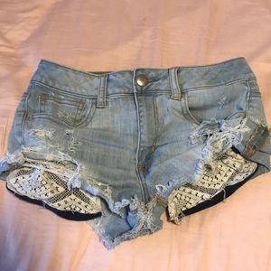 Light blue jean shorts